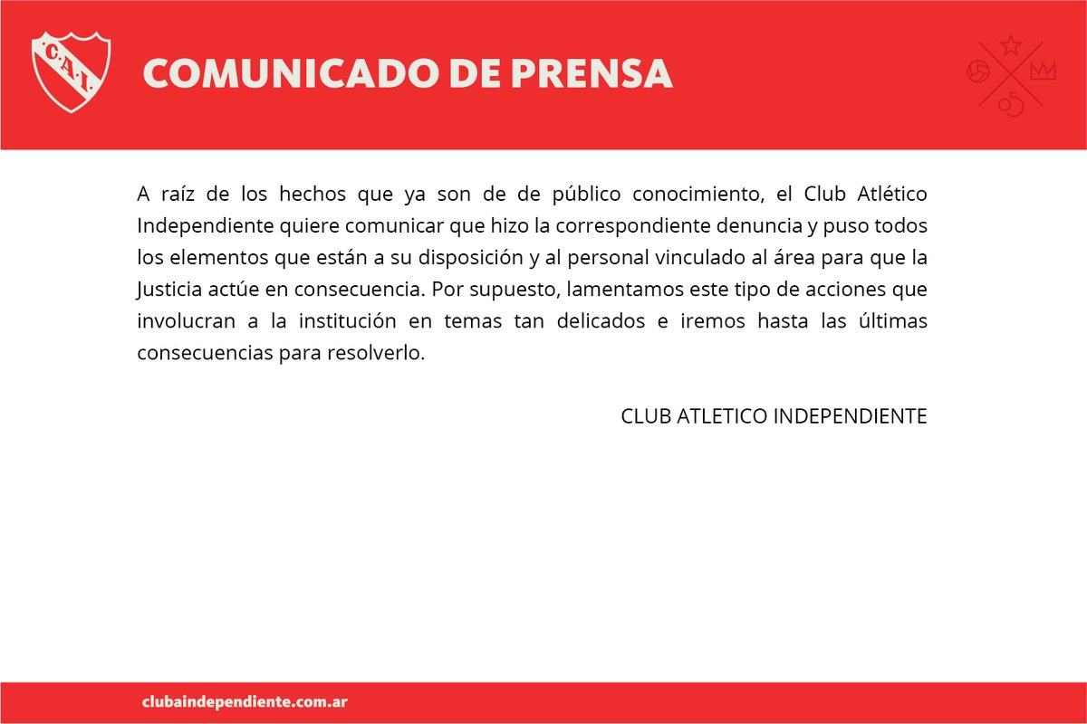 Comunicado de Prensa Independiente de Avellaneda