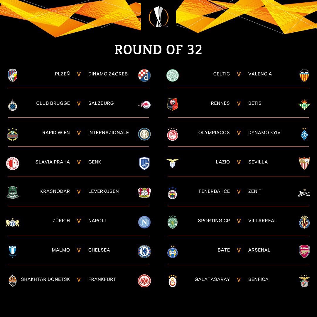 16avos de final Europa League 2018-19