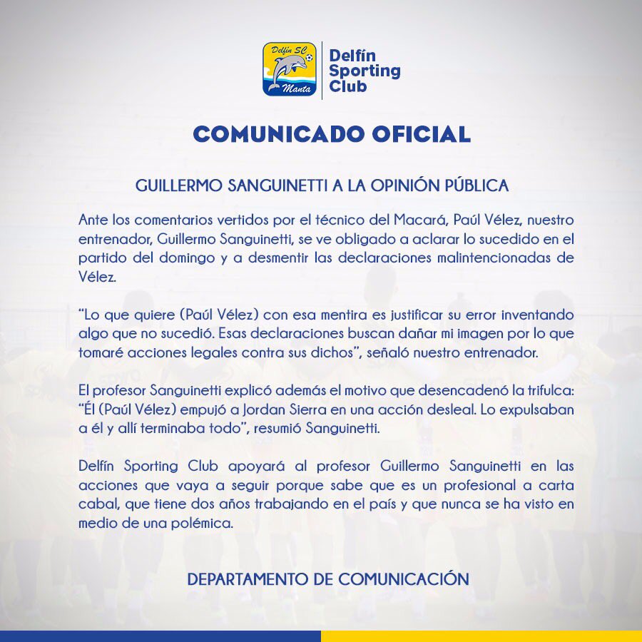 Comunicado de Delfín