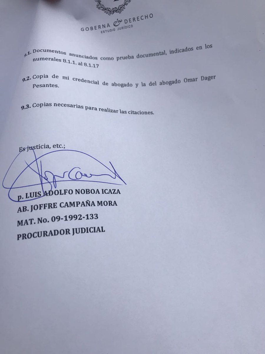 Demanda de Luis Noboa contra Galo Cárdenas 3