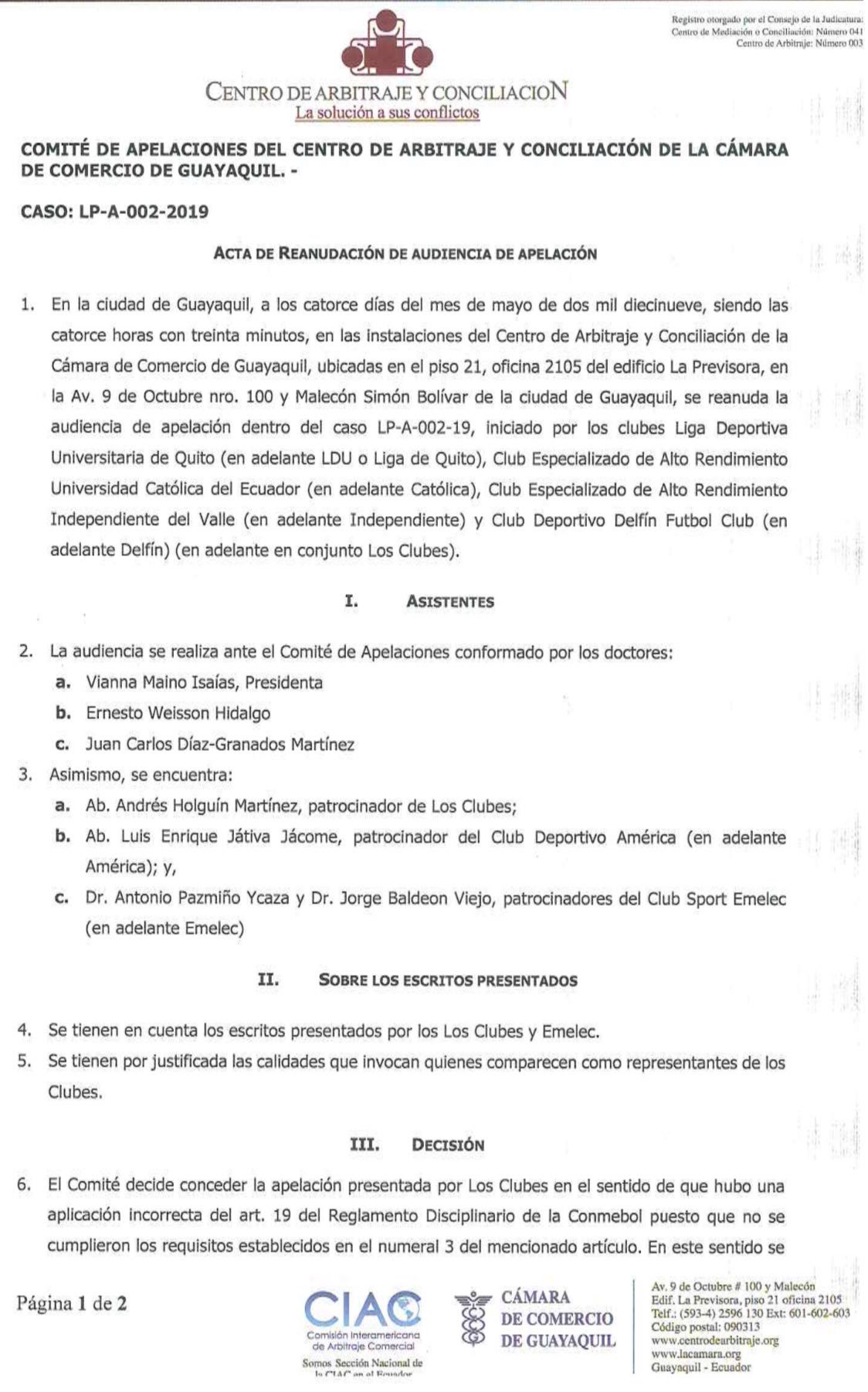 Acta Comité de Apelaciones