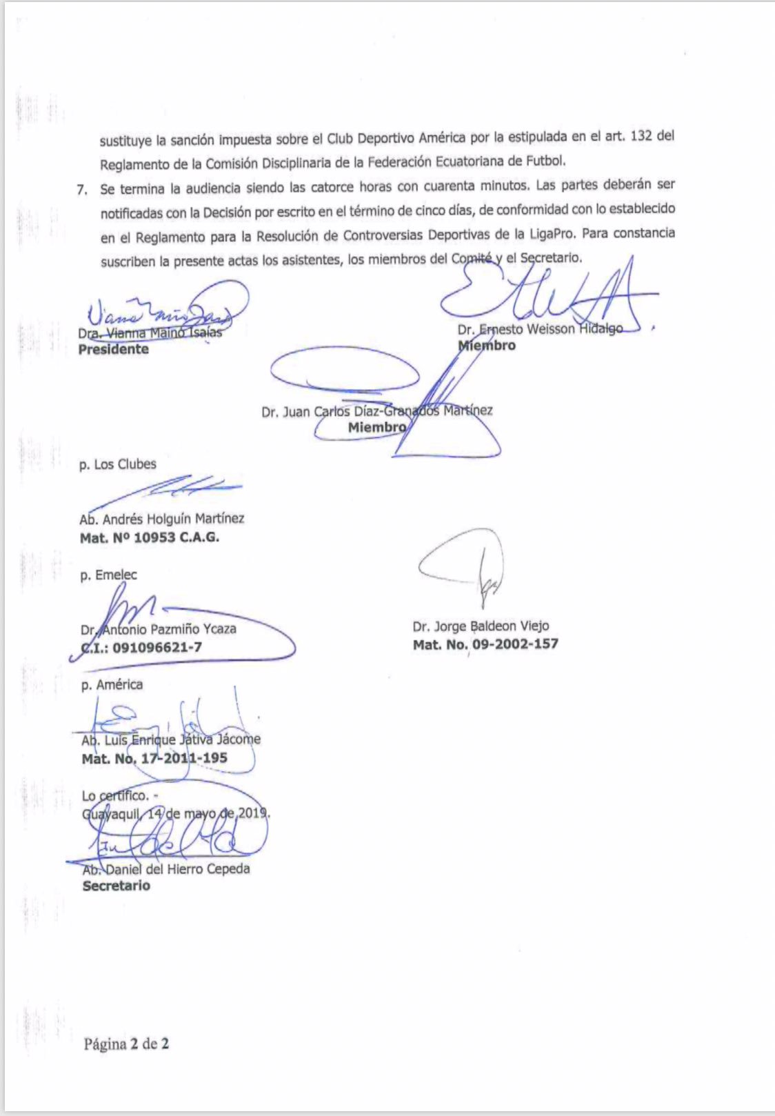 Acta Comité de Apelaciones