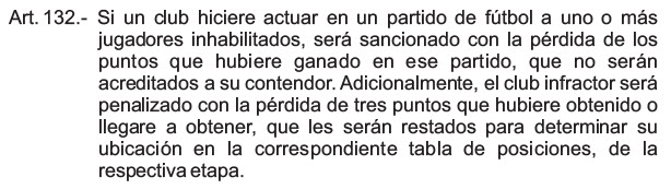 Artículo 132 Comisión Disciplinaria FEF