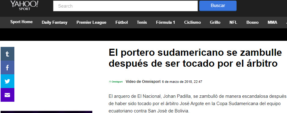 Yahoo sobre Johan Padilla