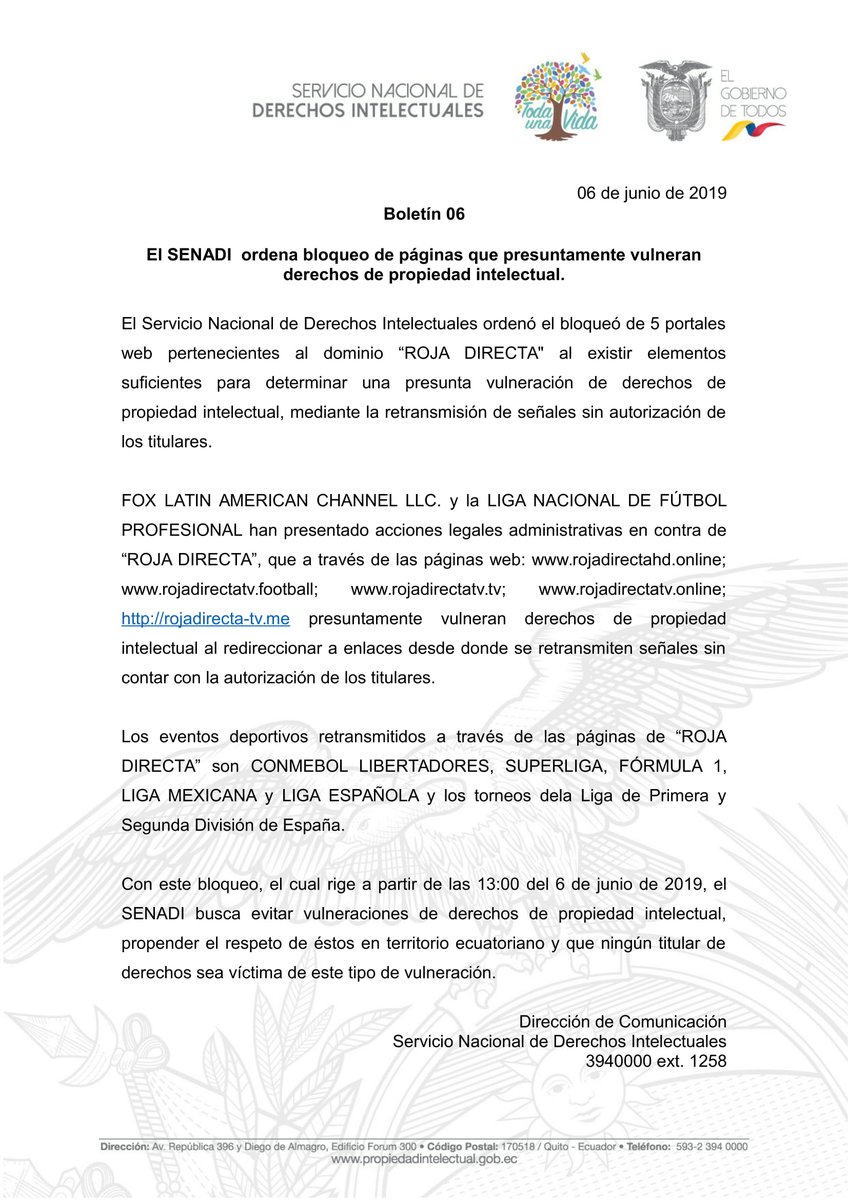 roja directa bloqueo ecuador