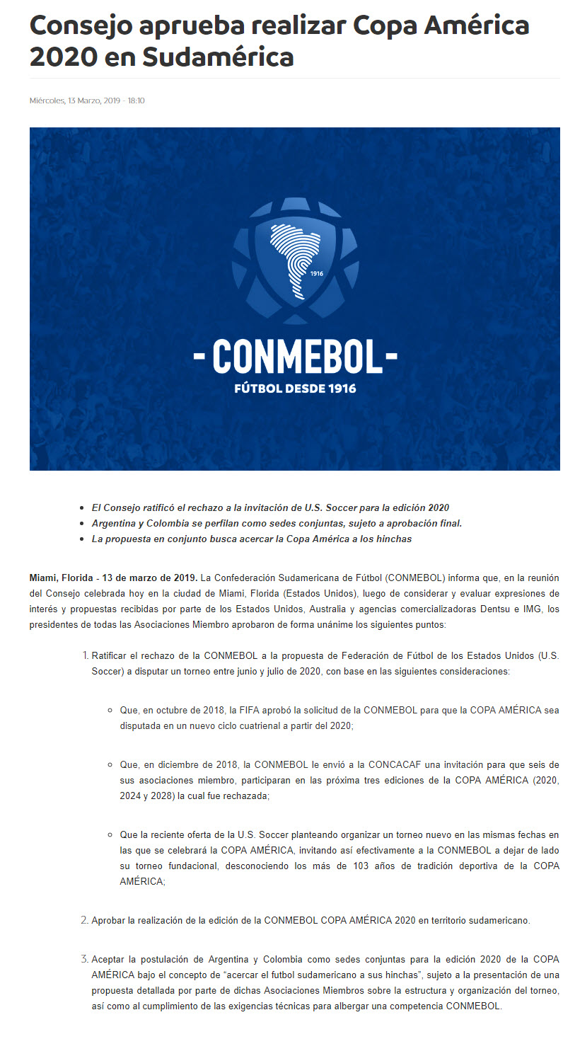 Copa América 2020 Conmebol