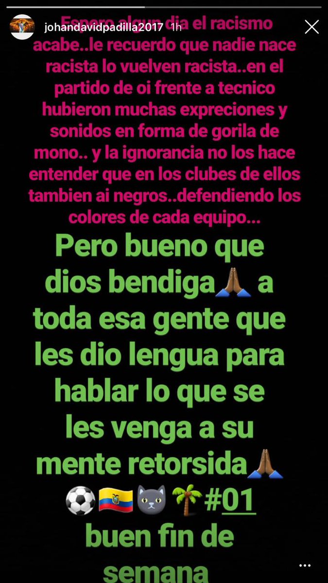 Johan Padilla acusa que fue víctima de racismo