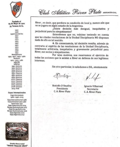 Comunicado River Plate 3